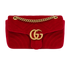 Medium GG Marmont, &pound;750, Handbags, Red, Velvet, Front view